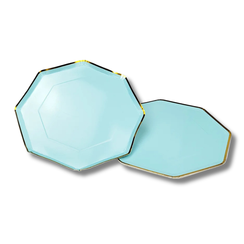 Plato Octagonal azul (8 platos)