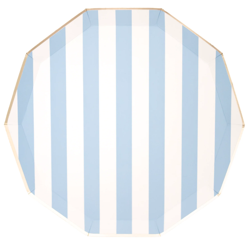 Plato Sky Blue Cabanna Stripe (8 platos)