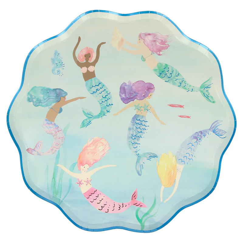 Plato Mermaids Swimming grande (8 platos)
