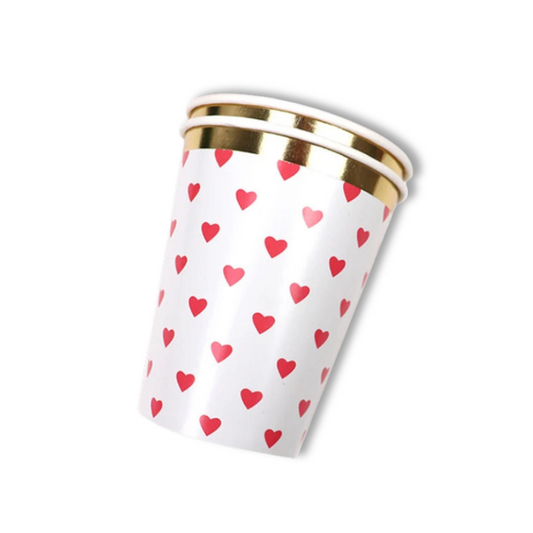 Vaso corazón - rojo (8 pzas)