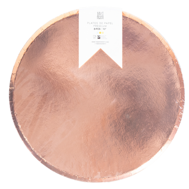 Plato Tin Marin XL-  Foil rose gold (8 platos)