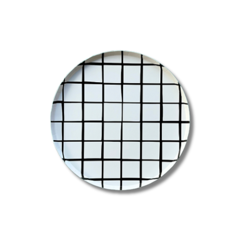 Plato Tin Marin chico- Black Squares (8 platos)