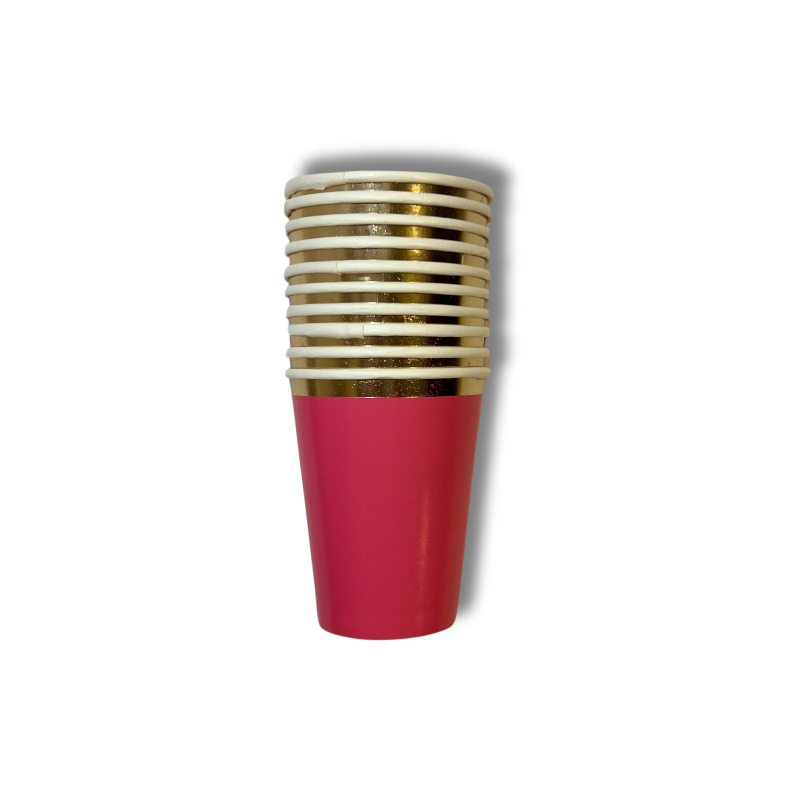 Vaso Franja gold - Magenta (10 pzas)