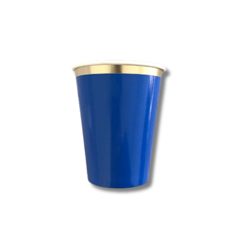 Vaso Franja gold - Azul rey (8 pzas)