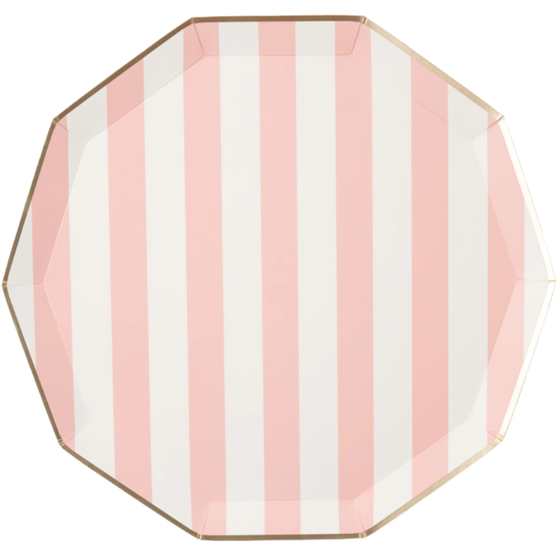 Plato Petal Pink cabanna stripe (8 platos)