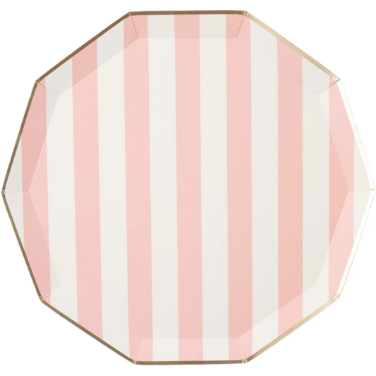 Plato Petal Pink cabanna stripe (8 platos)