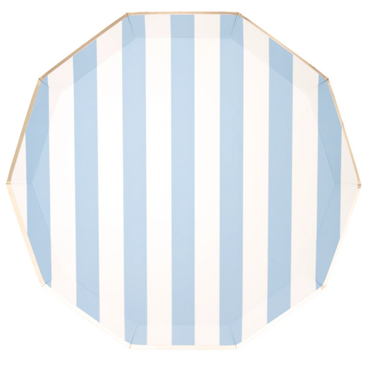 Plato Sky Blue Cabanna Stripe (8 platos)