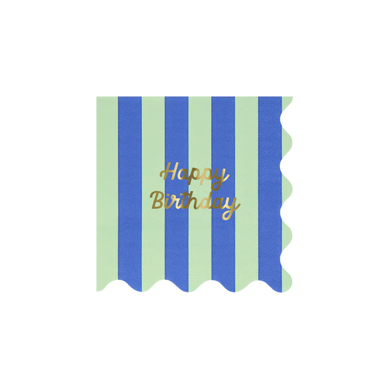 Servilleta Stripe Happy Birthday - chica (16 pzas)