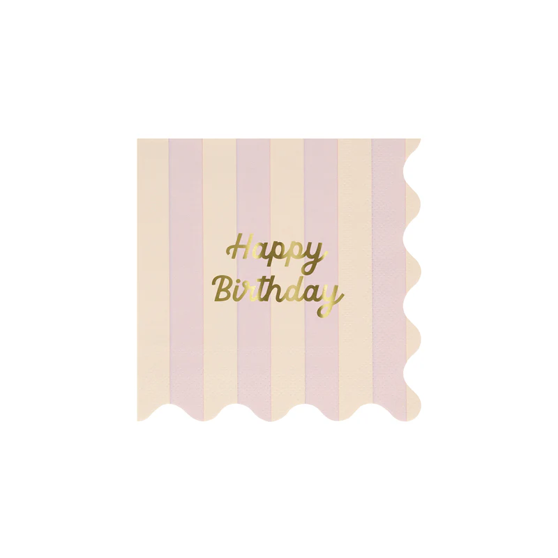 Servilleta Stripe Happy Birthday - chica (16 pzas)