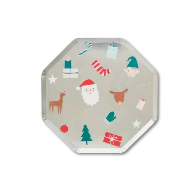 Plato Xsmas Octagonal chico (8 Platos)