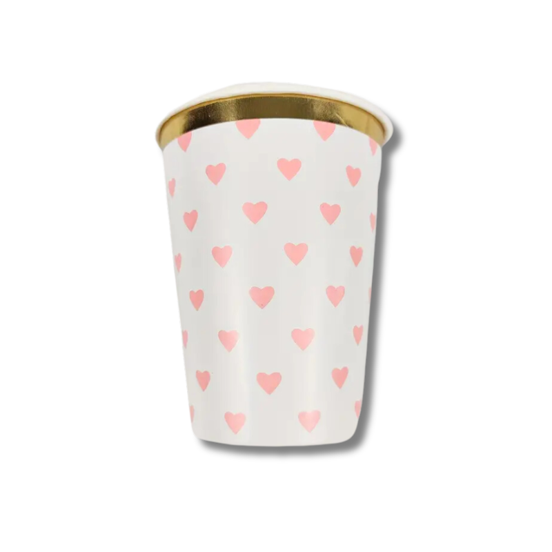 Vaso corazón - rosa (8 pzas)