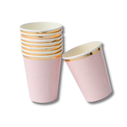 Vaso Franja Gold - Rosa (10 pzas)